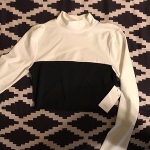 Adelaide white and black crop top